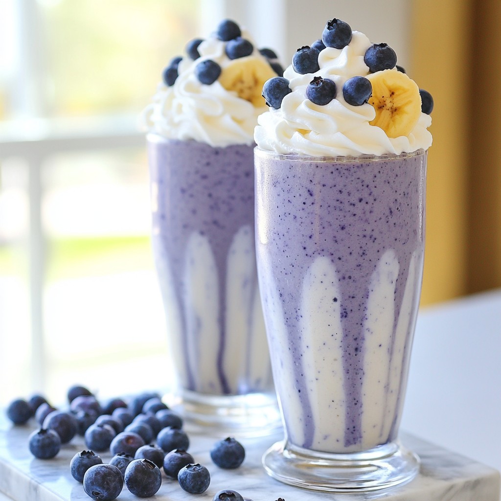 Blueberry Cheesecake Smoothie Creamy Dessert Drink