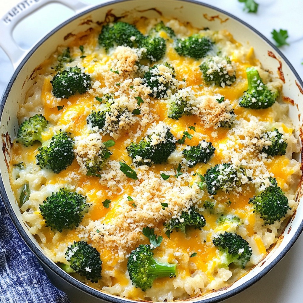 Cheesy One-Skillet Broccoli Rice Casserole Delight