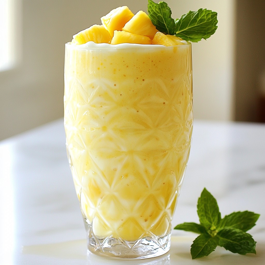 Tropical Pineapple Smoothie Refreshing and Nutritious
