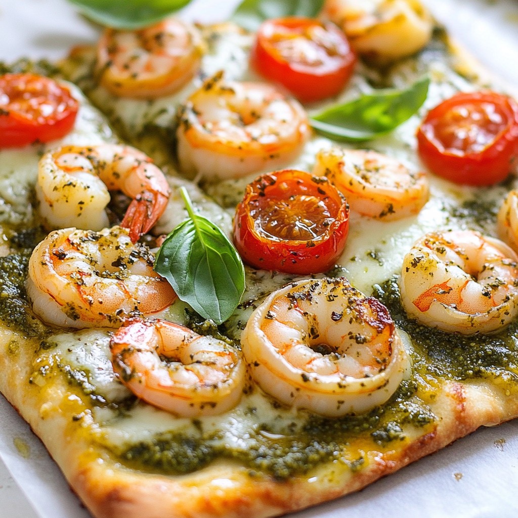 Pesto Shrimp Flatbread Flavorful and Easy Recipe
