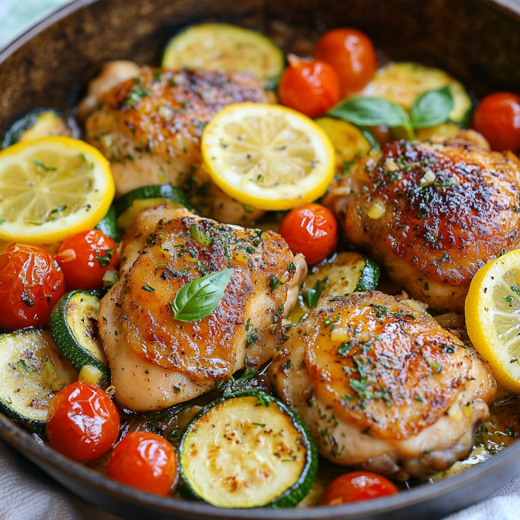 Zesty One-Pan Lemon Basil Chicken with Zucchini Easy Dish