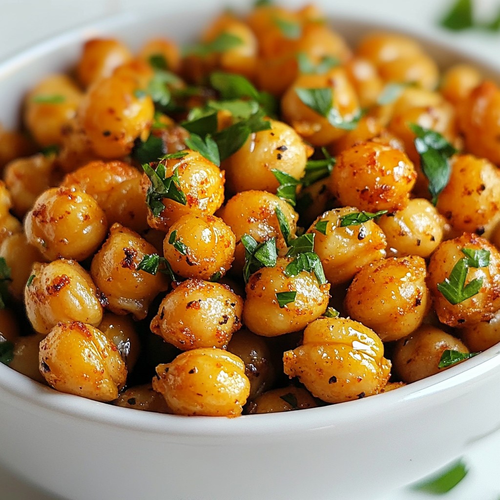 Spicy Garlic Roasted Chickpeas Crunchy and Flavorful Snack