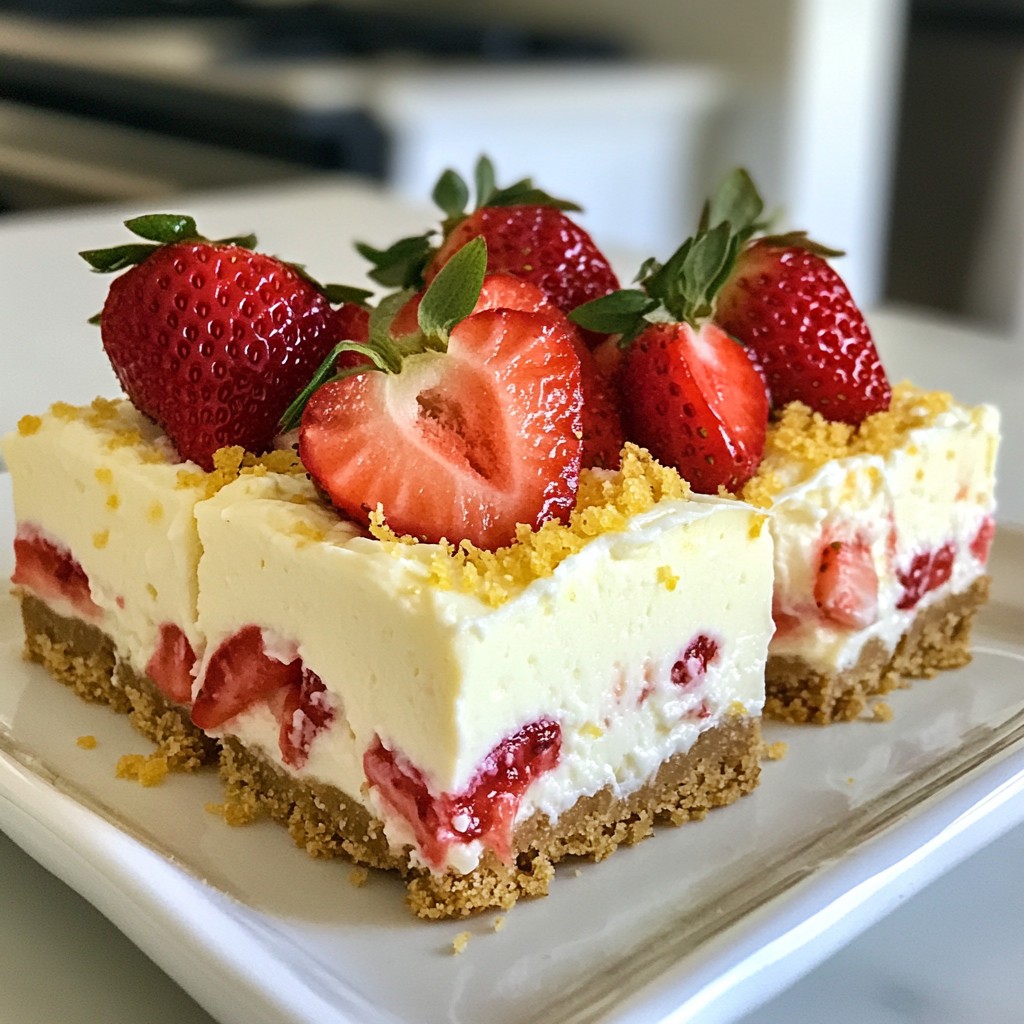 Strawberry Lemon Cheesecake Bars Flavorful Dessert Treat