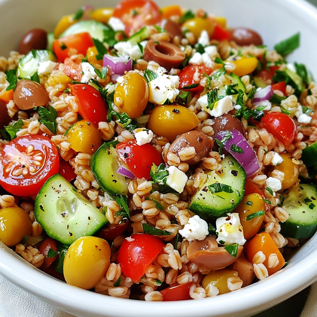 Mediterranean Farro Salad Flavorful and Nutritious Dish