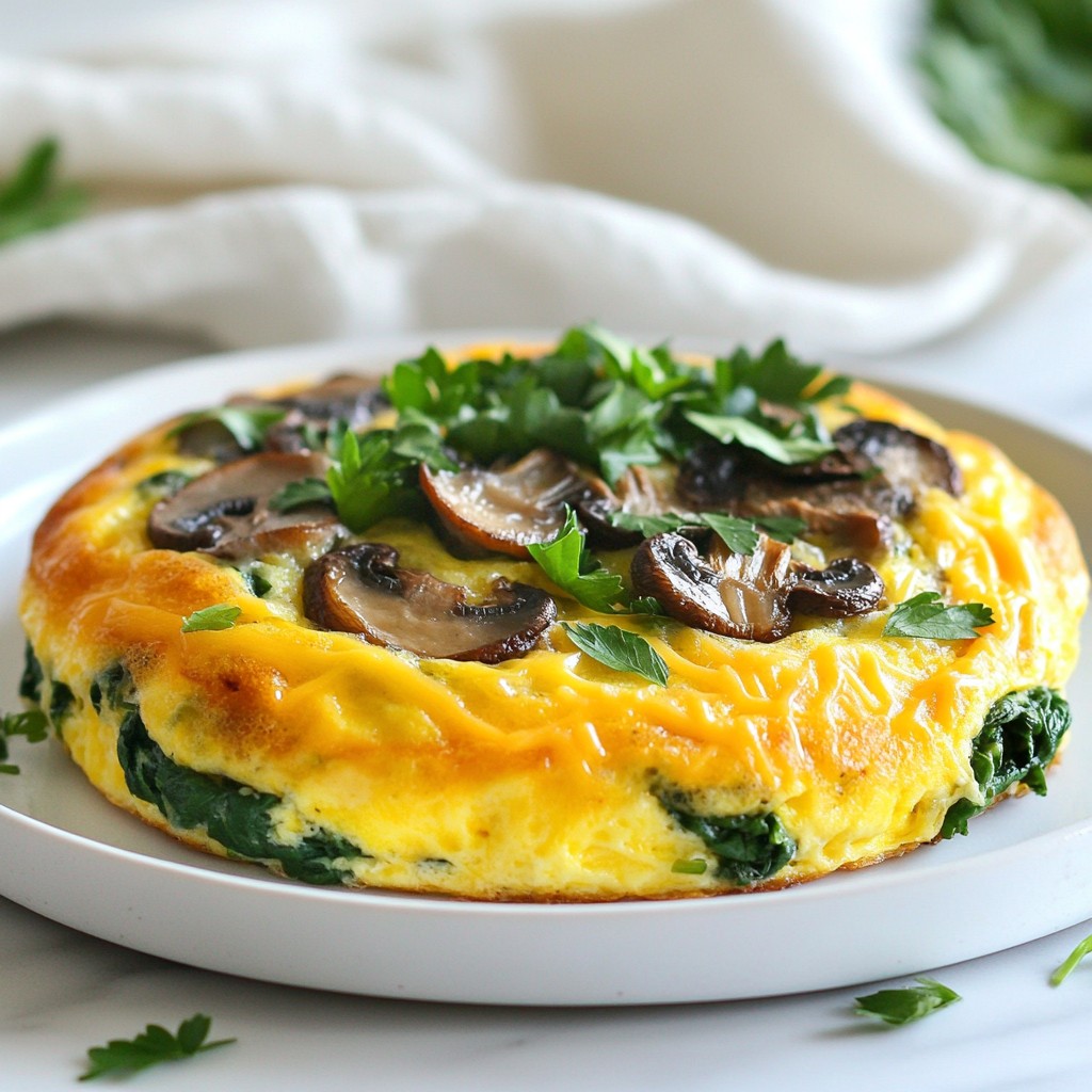Cheesy One-Skillet Mushroom and Spinach Frittata Delight