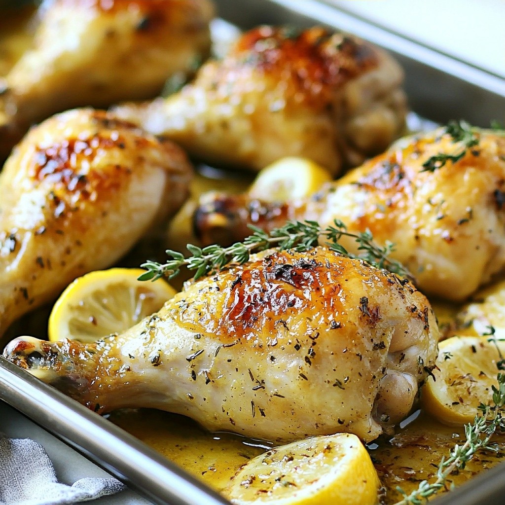 Crispy Sheet Pan Lemon Thyme Roasted Chicken Legs