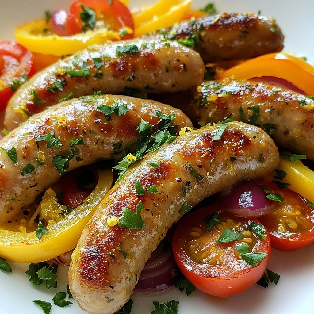 Crispy Sheet Pan Lemon Garlic Turkey Sausages Recipe