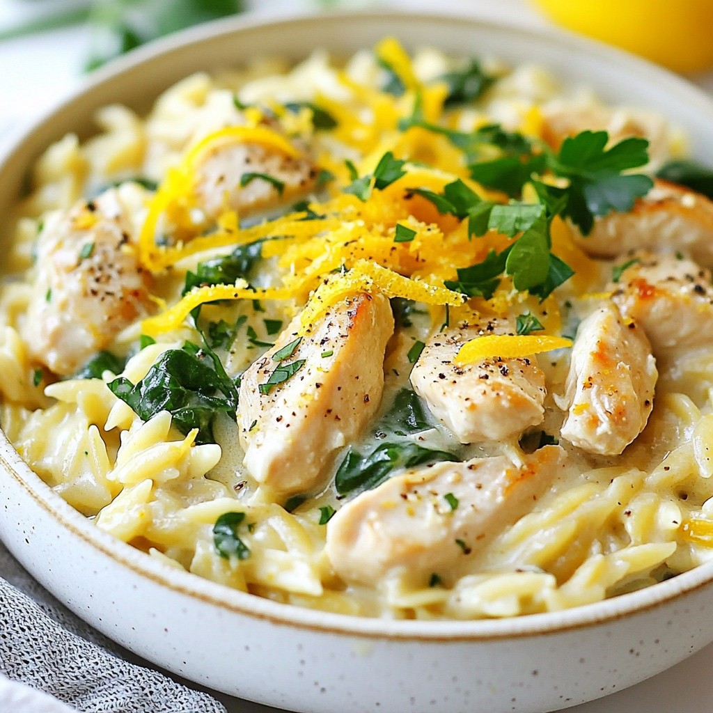 Creamy Lemon Chicken Orzo Flavorful and Easy Dish