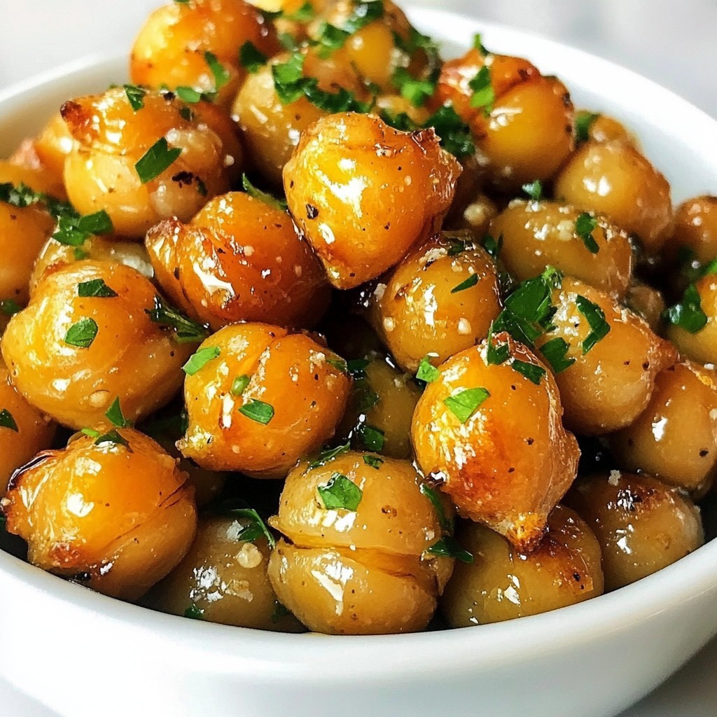 Honey Garlic Roasted Chickpeas Crunchy Snack Delight