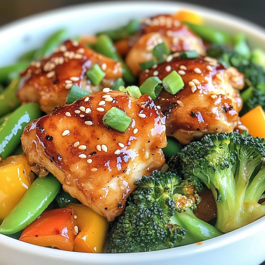 Minimal cleanup one-pan Honey Garlic Chicken Recipe