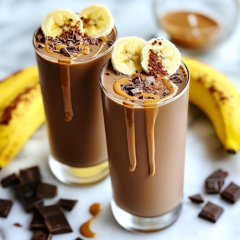 Chocolate Peanut Butter Banana Smoothie Delicious Treat