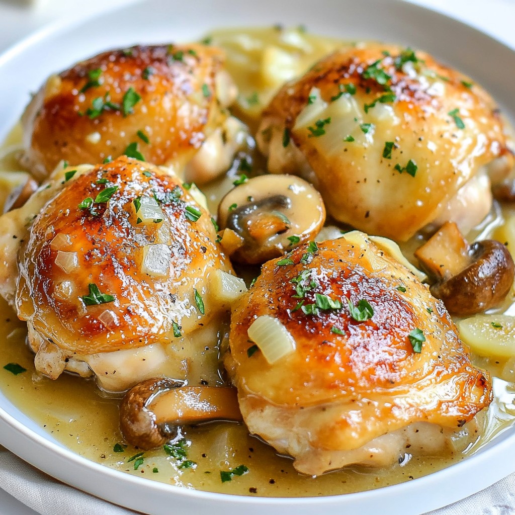 Creamy One-Skillet Garlic Mushroom Chicken Delight