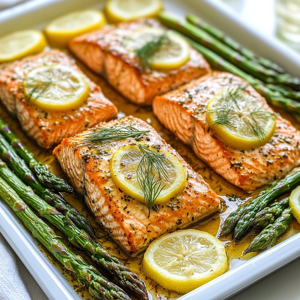 Minimal cleanup sheet pan Salmon and Asparagus Delight