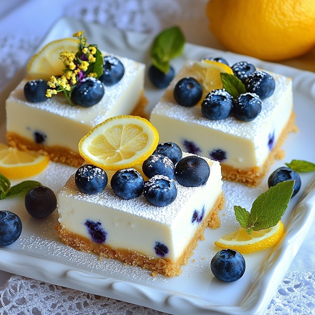 Blueberry Lemon Cheesecake Bars Delightful Dessert Treat