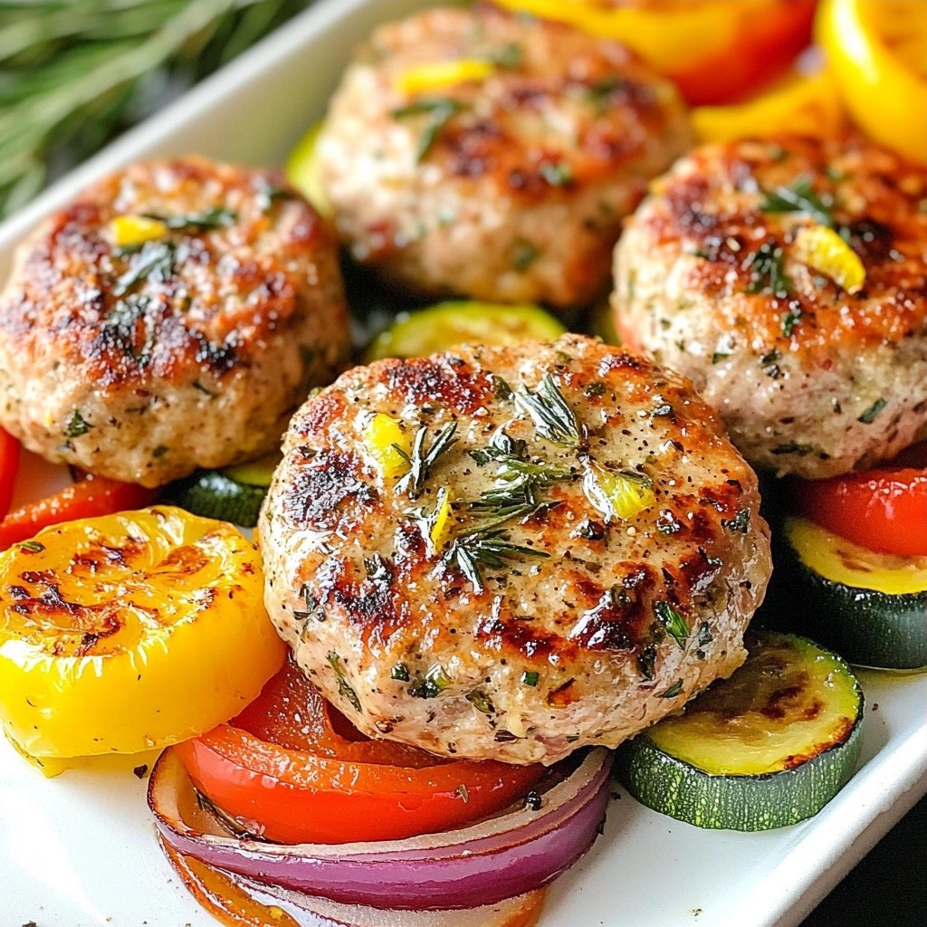 Savory Sheet Pan Roasted Lemon Herb Turkey Burgers