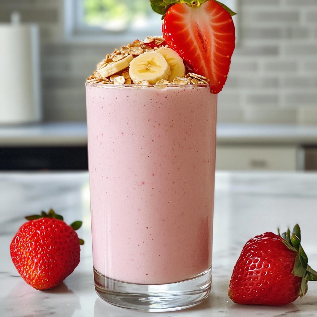 Strawberry Banana Oat Smoothie Healthy and Easy Recipe