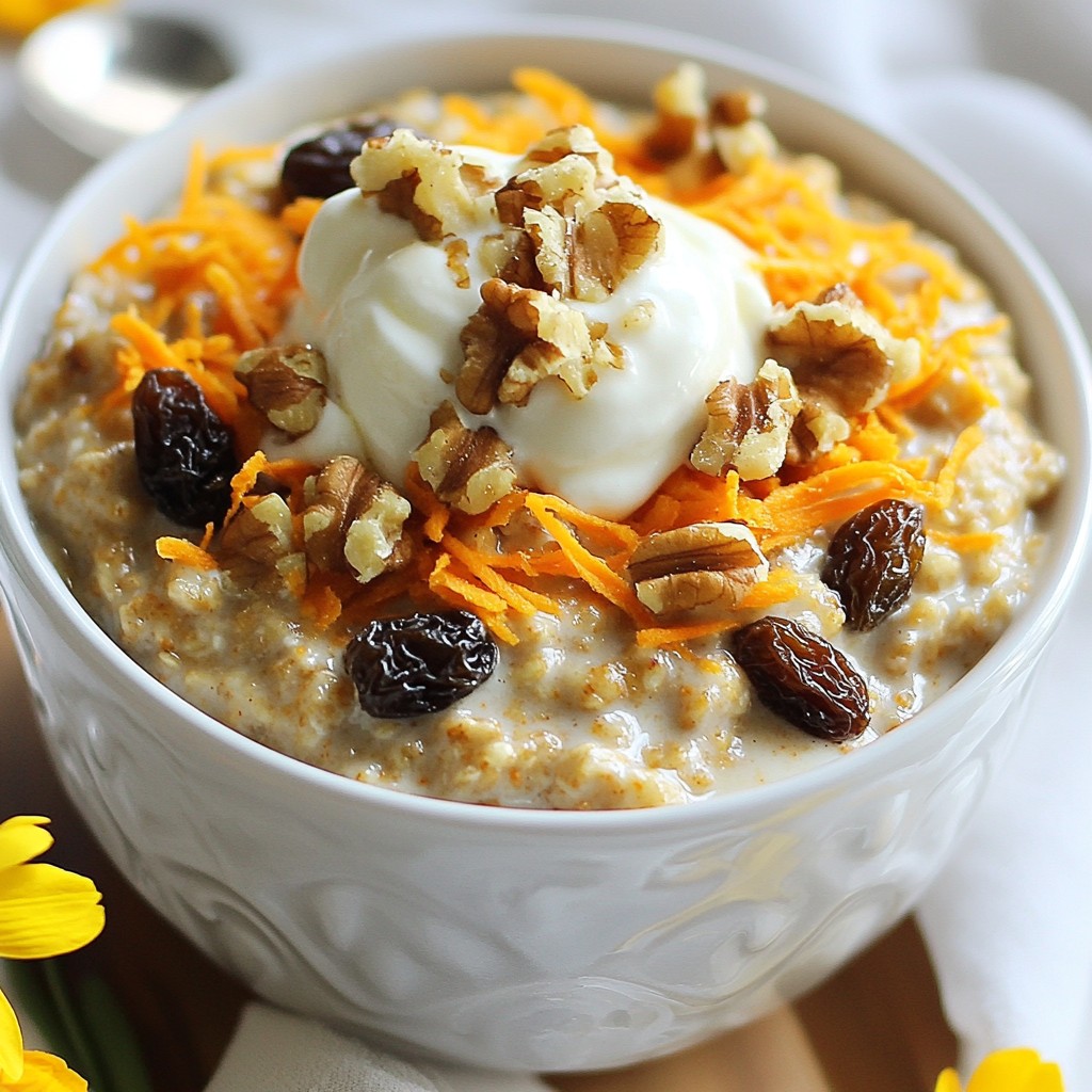 Spiced Carrot Cake Oatmeal Delightful Breakfast Dish