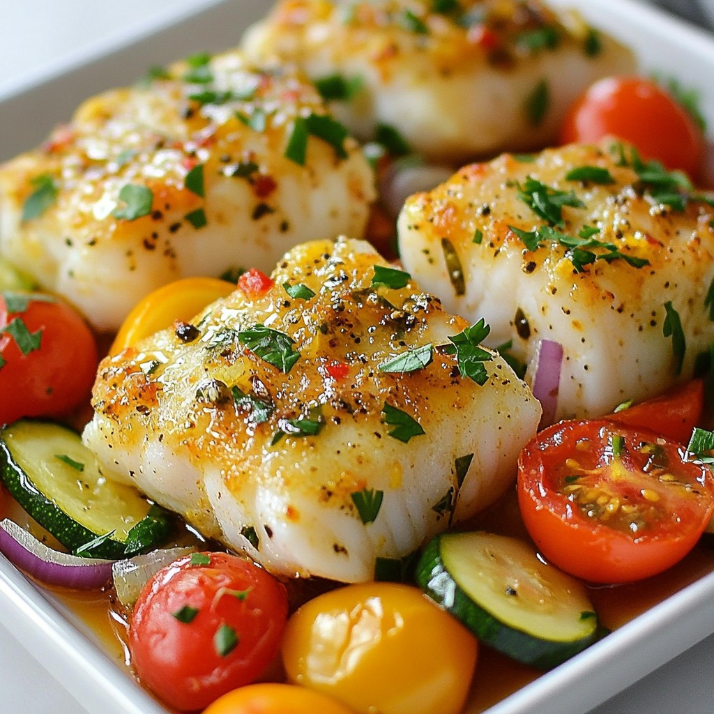 Crispy Sheet Pan Lemon Garlic Cod and Veggies Delight