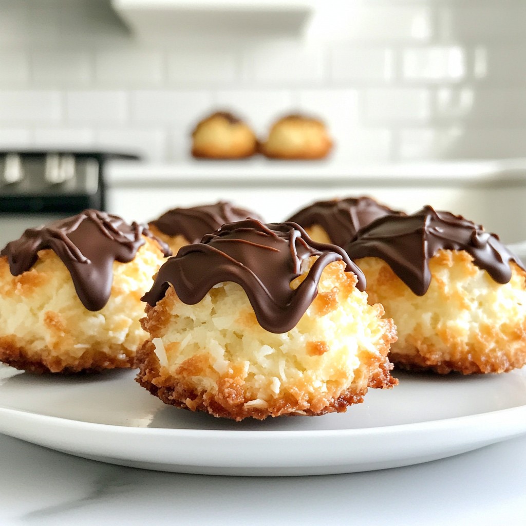 Chocolate Drizzle Coconut Macaroons Easy Recipe