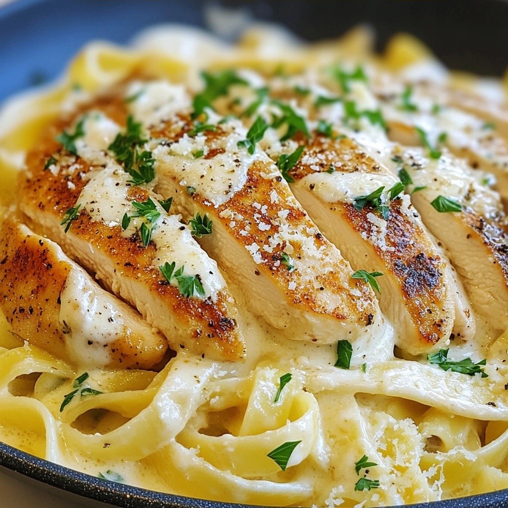 Creamy One-Pan Garlic Chicken Alfredo Delight