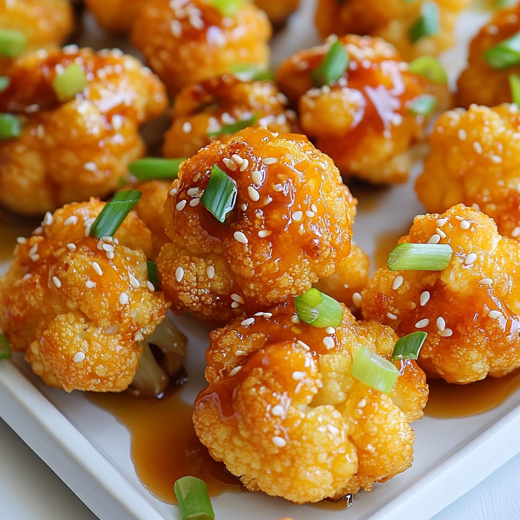 Crispy Sheet Pan Honey Garlic Cauliflower Bites Easy