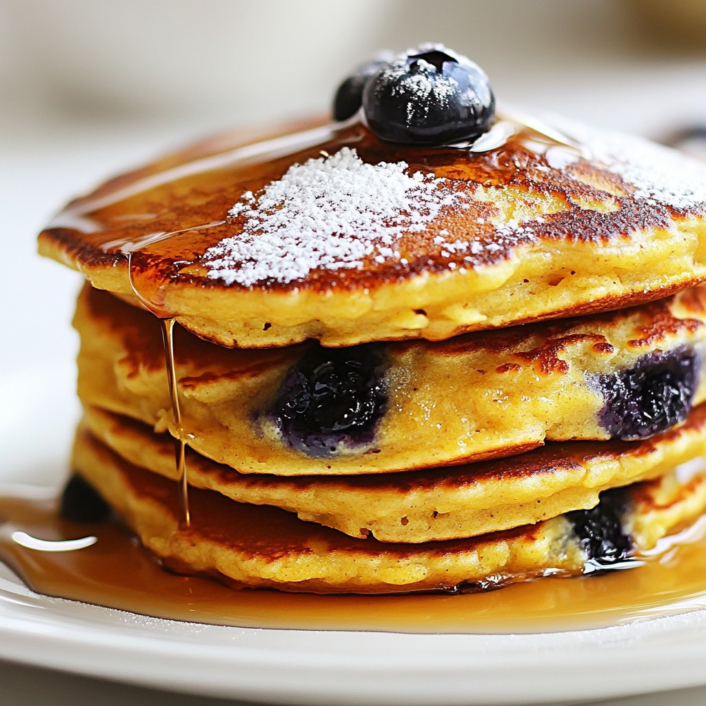 Blueberry Cornmeal Pancakes Tasty and Simple Recipe