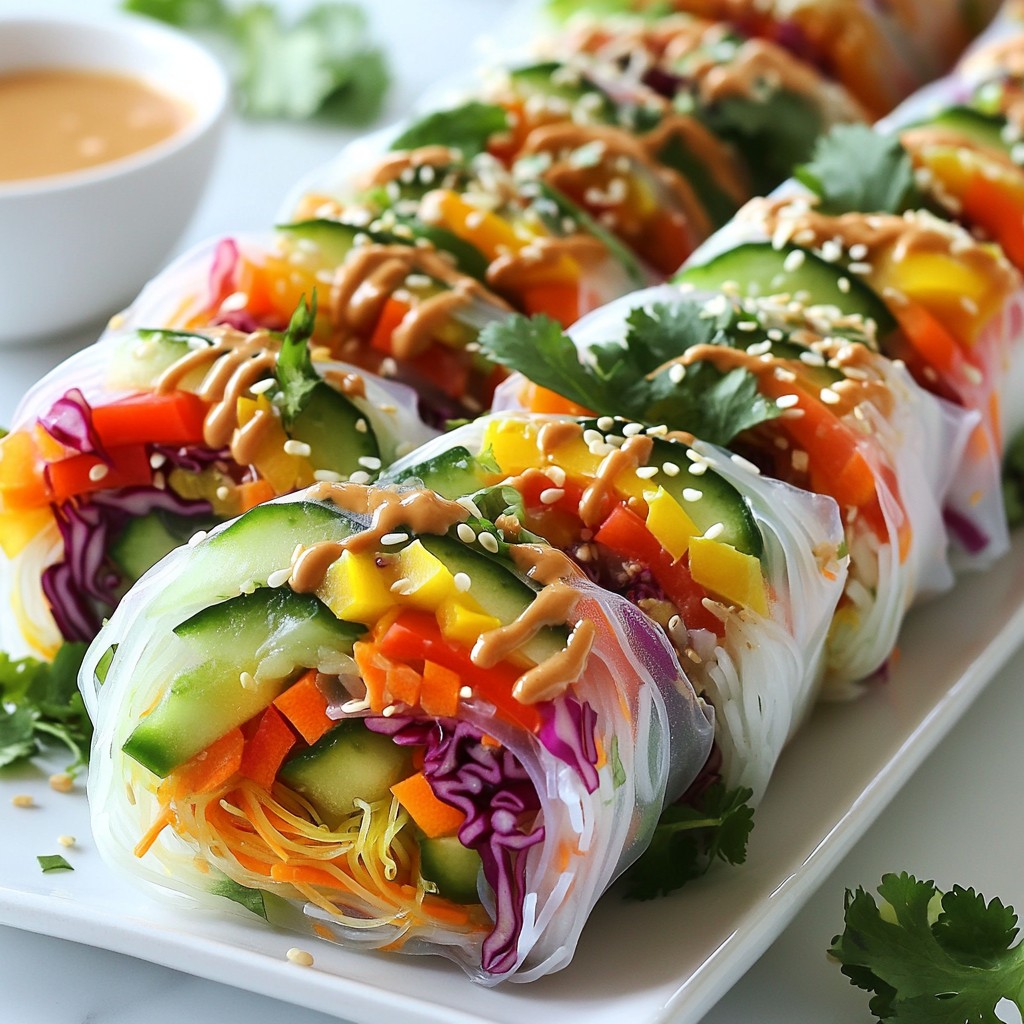 Rainbow Veggie Spring Rolls Fresh and Colorful Treat