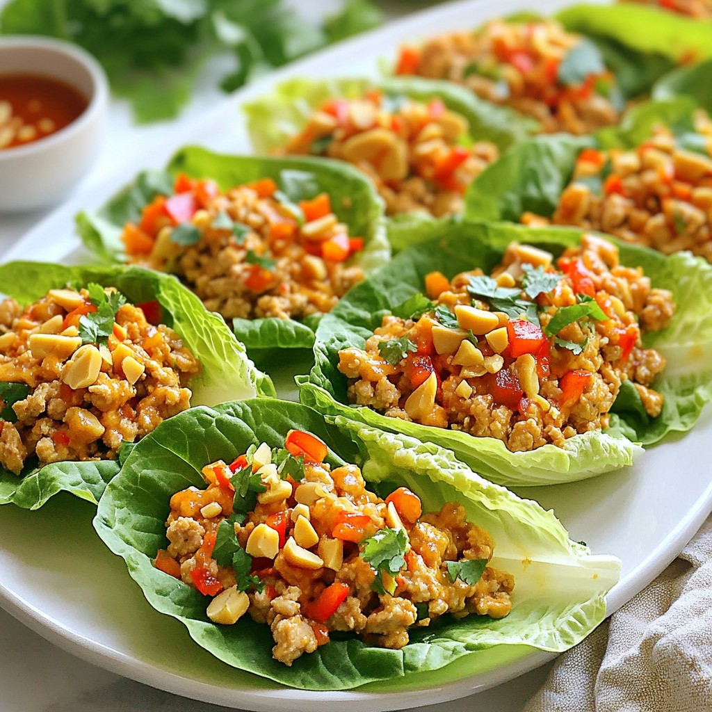 Spicy Peanut Chicken Lettuce Wraps Flavorful Delight