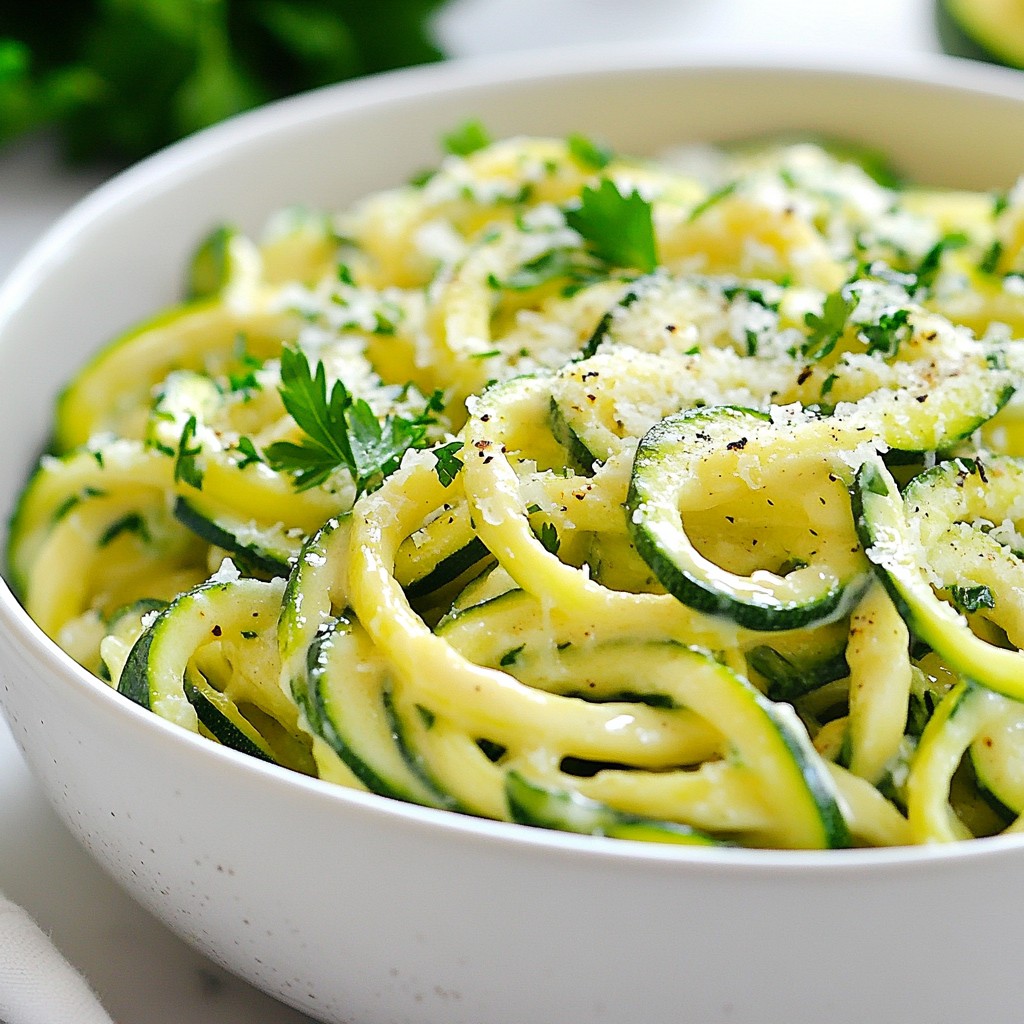 Garlic Parmesan Zoodle Alfredo Tasty and Light Meal
