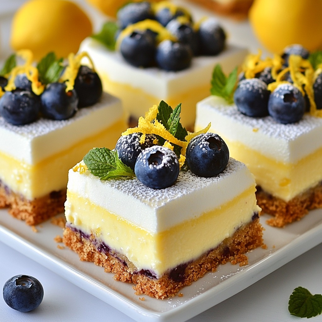 Lemon Blueberry Cheesecake Bars Delicious Dessert Treat