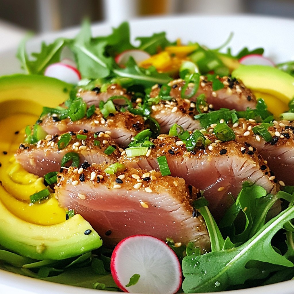 Sesame Crusted Ahi Tuna Salad Fresh and Flavorful Meal