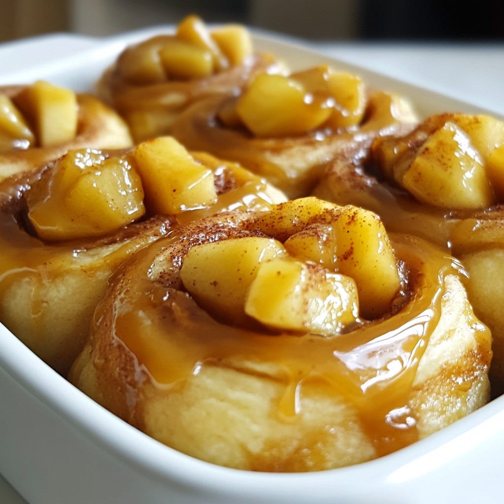 Caramel Apple Cinnamon Rolls Delicious Fall Treat