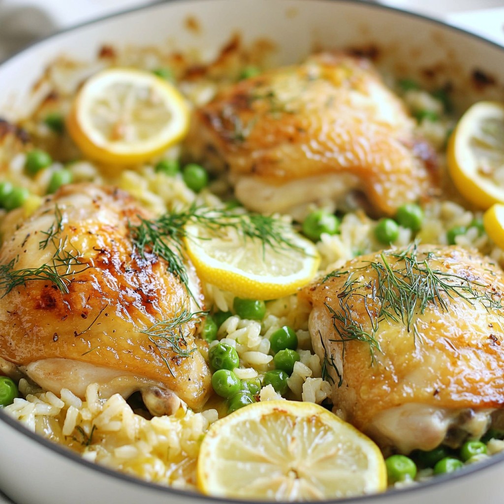Flavorful One-Pan Lemon Dill Chicken and Rice Dish