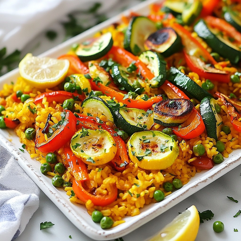 Smoky Sheet Pan Roasted Vegetable Paella Recipe