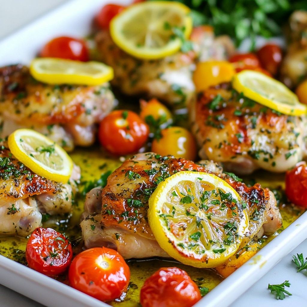 Zesty Sheet Pan Lemon Herb Chicken Thighs Recipe