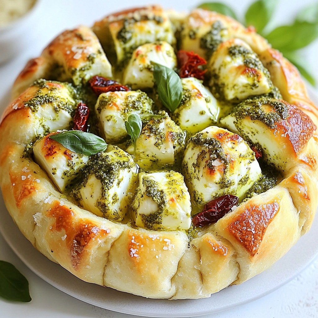 Pesto Mozzarella Stuffed Bread Delightful and Tasty