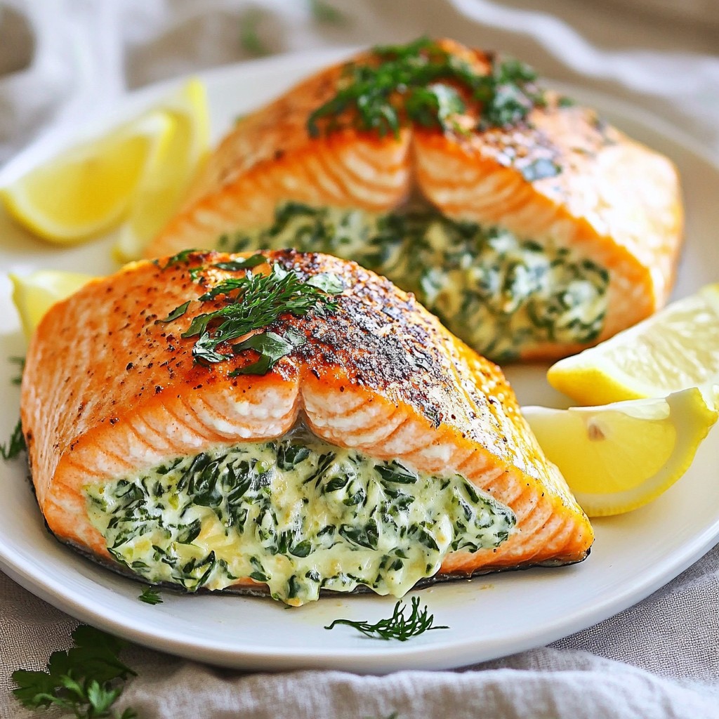 Creamy Spinach Stuffed Salmon Delightful and Easy Recipe