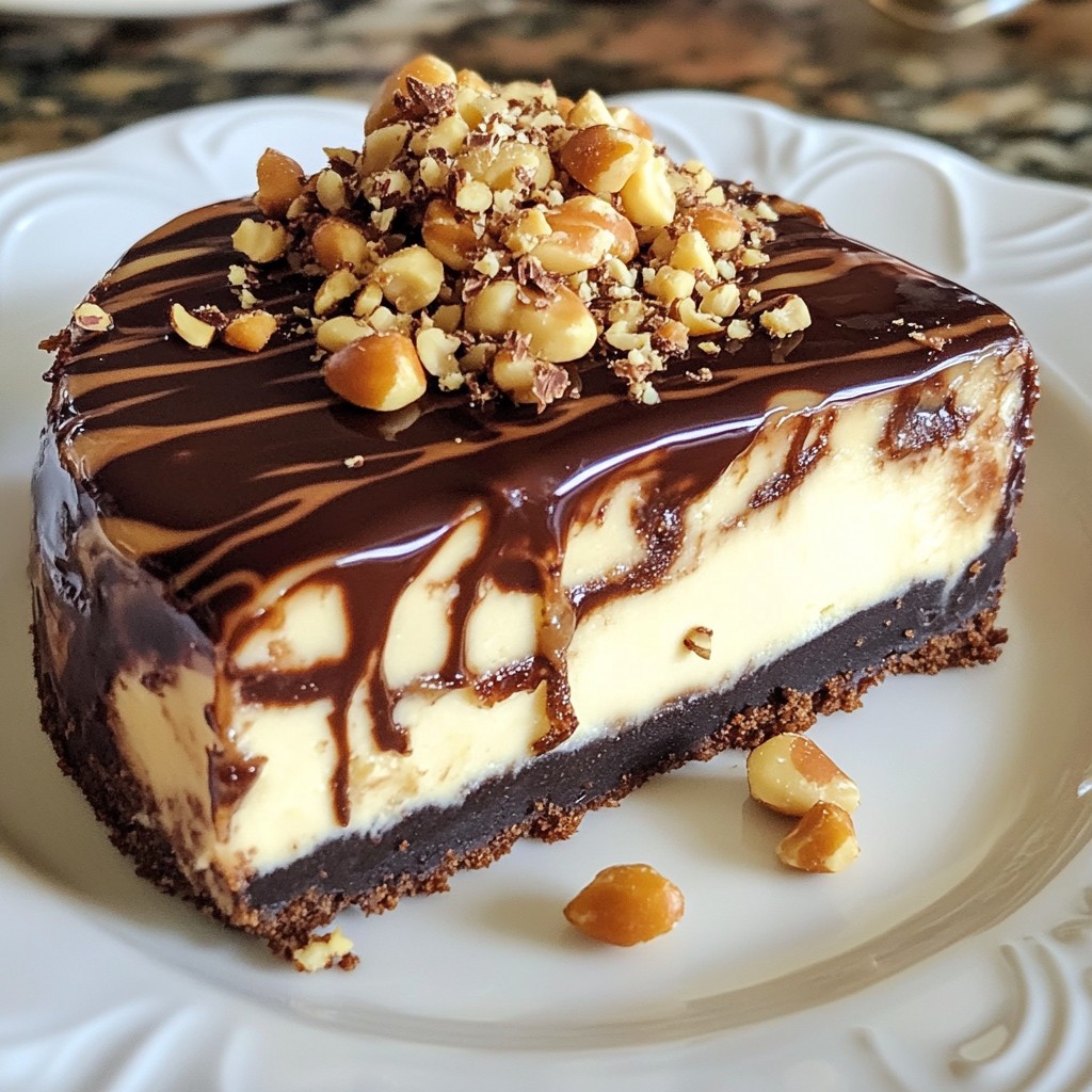Chocolate Peanut Butter Swirl Cheesecake Delight