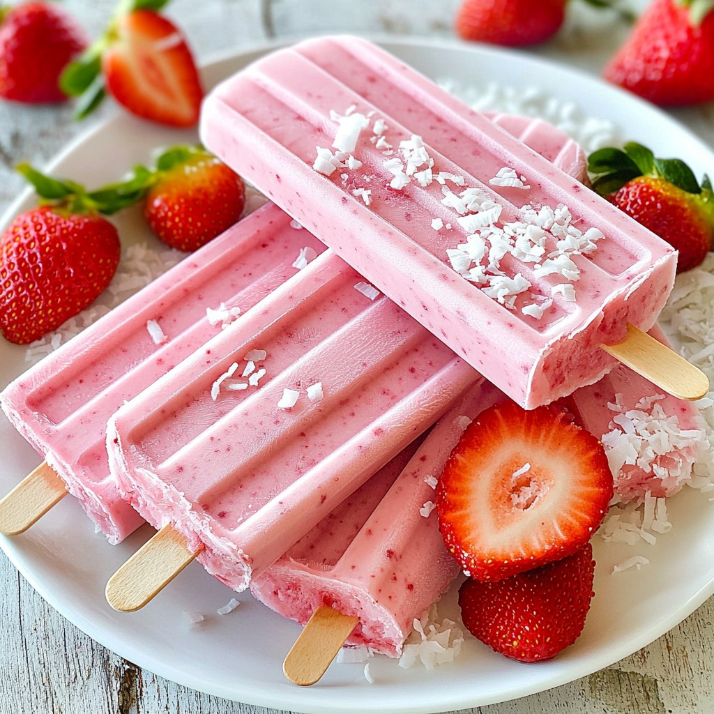 Strawberry Coconut Popsicles Refreshing and Creamy Snack