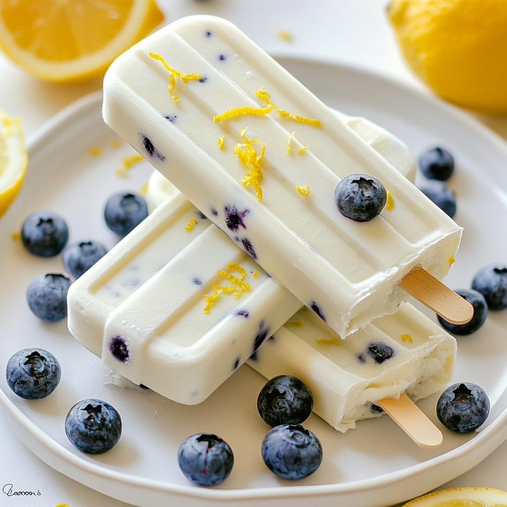 Lemon Blueberry Greek Yogurt Popsicles Delicious Treat
