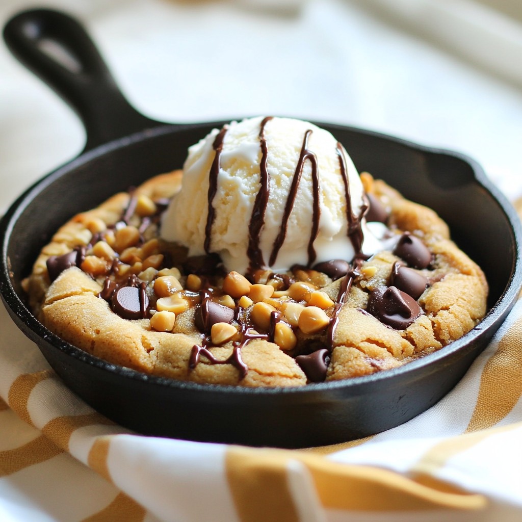 Peanut Butter Chocolate Chip Skillet Cookie Delight