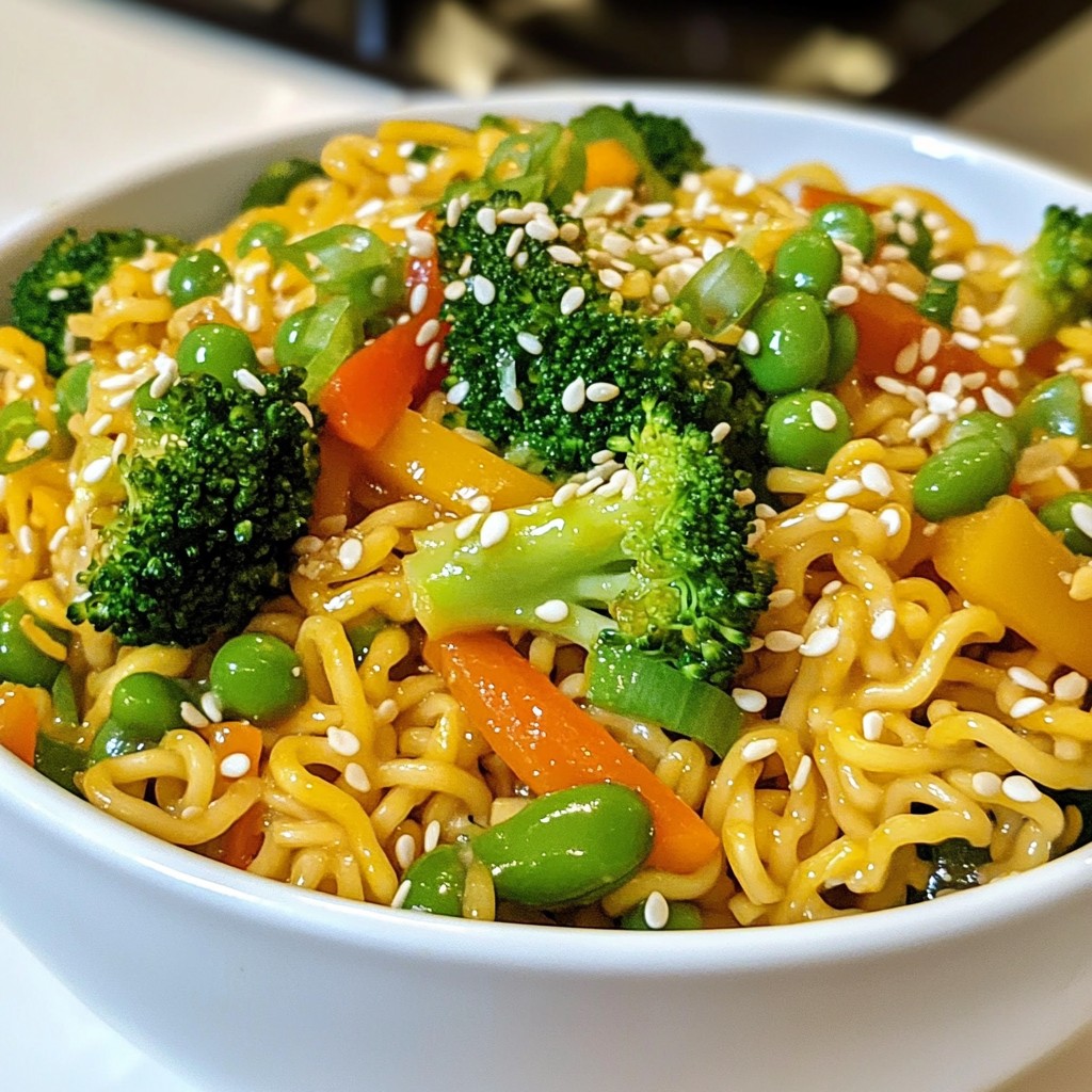 Savory Sesame Garlic Ramen Stir Fry Easy Meal Idea