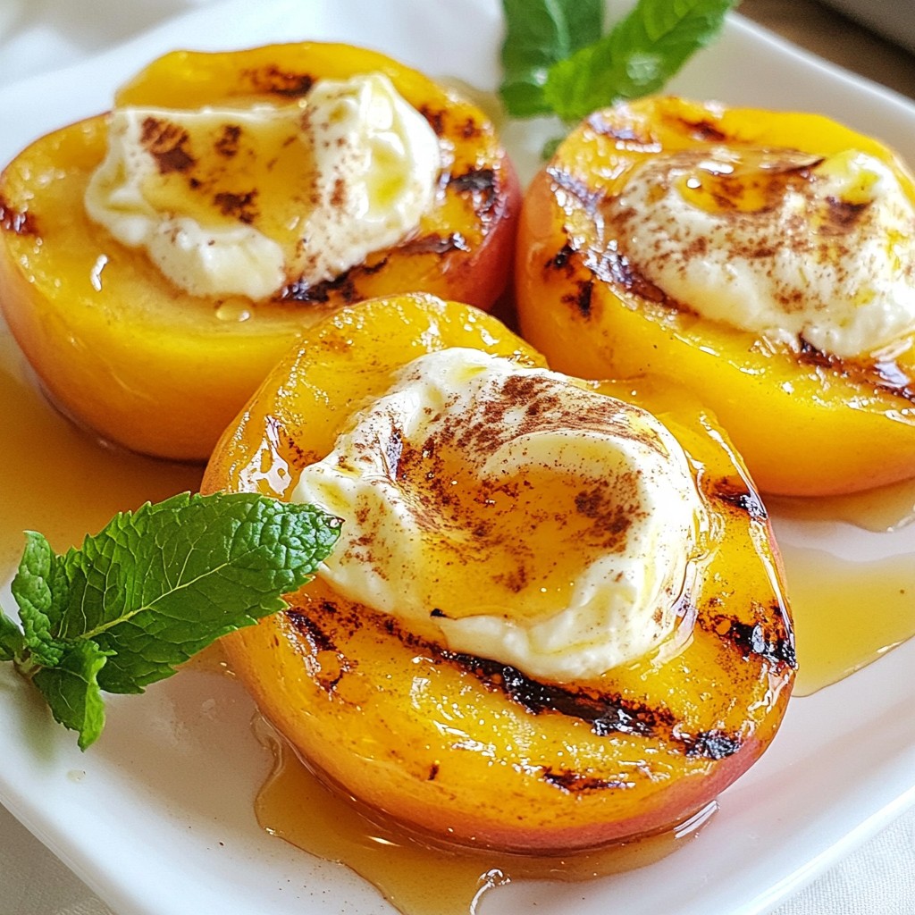 Grilled Peaches with Honey Mascarpone Delight