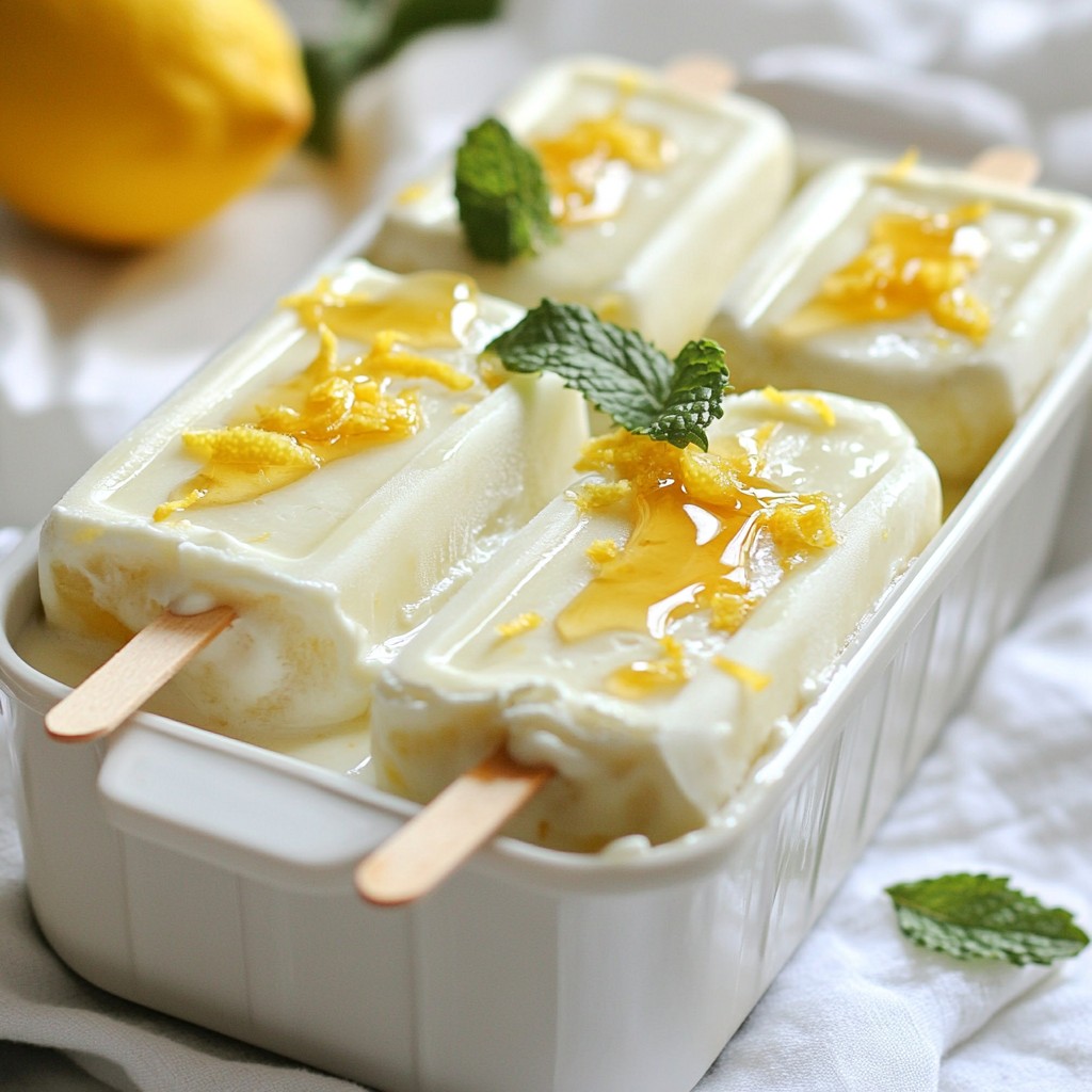 Honey Lemon Greek Yogurt Popsicles Fresh and Zesty Treat
