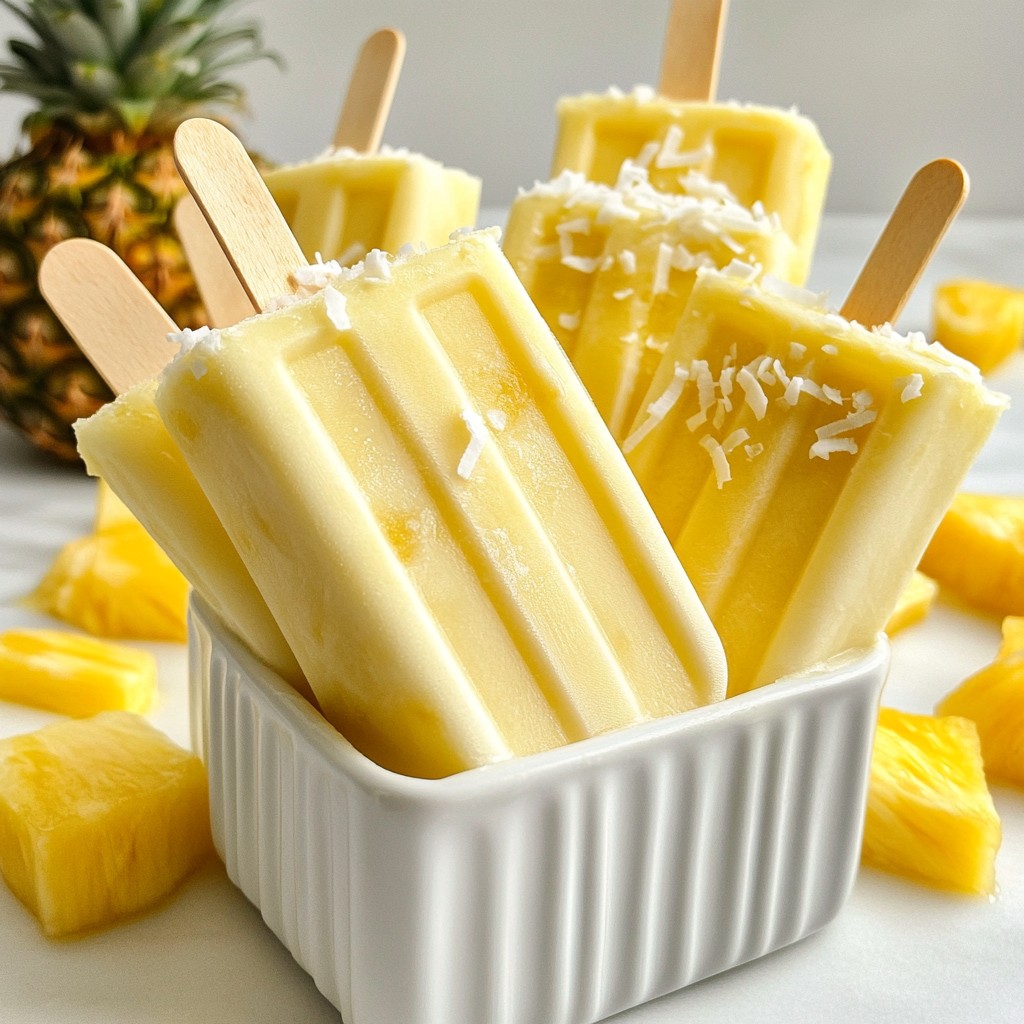 Tropical Coconut Pineapple Popsicles Refreshing Treat