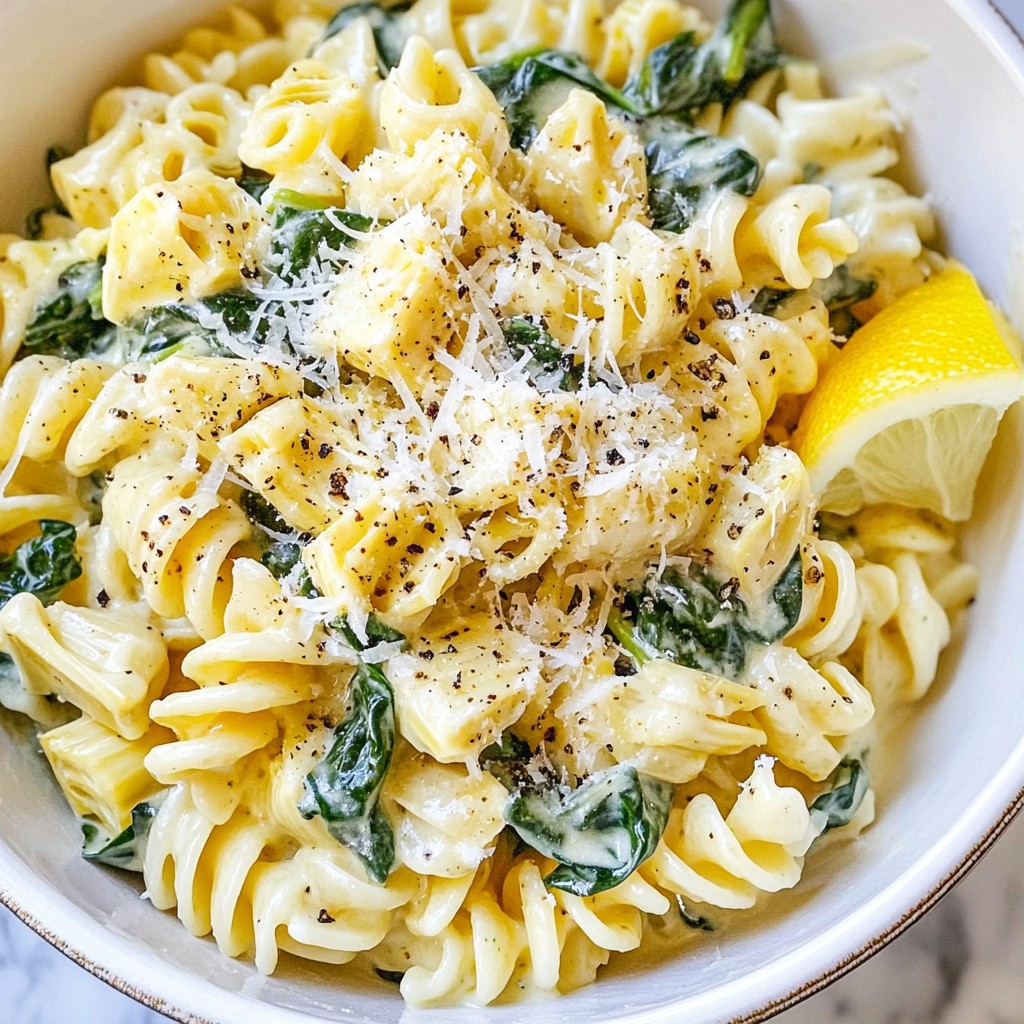 One-Pot Spinach Artichoke Pasta Simple and Tasty Dish