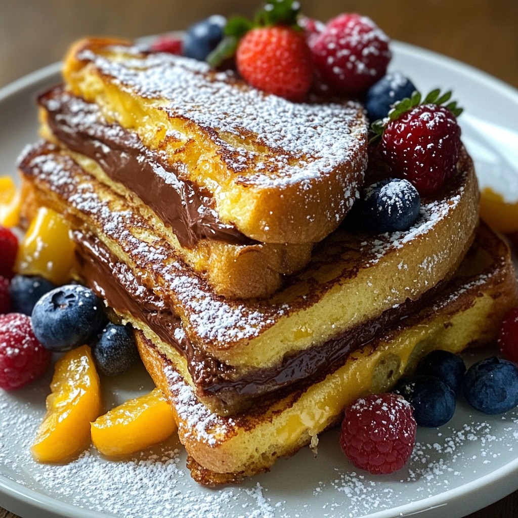 Chocolate Hazelnut Stuffed French Toast Delight