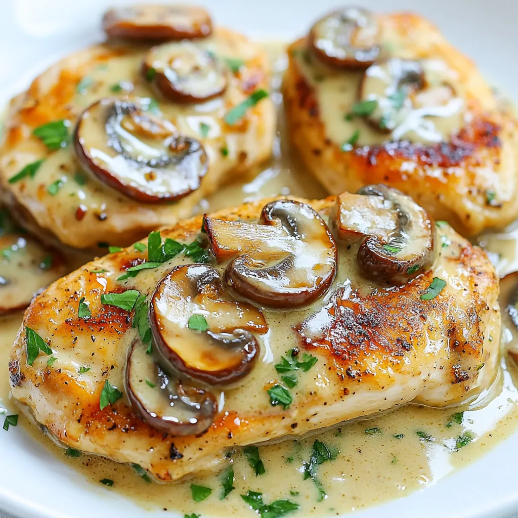 Creamy Garlic Mushroom Chicken Flavorful Dinner Recipe